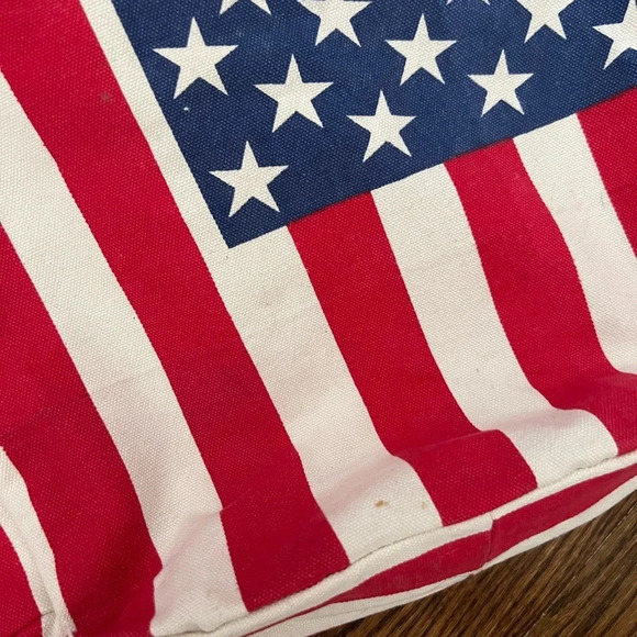 American Flag Canvas Tote with long strap - Picture 5 of 5